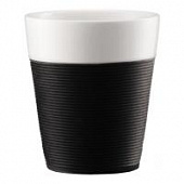 Купить Набор кружек Bodum Bistro (2 штуки) с силиконовым ободком, 0.3л, цвет черный по низкой цене