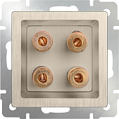 Купить Розетка Werkel WL10-AUDIOx4 акустическая шампань рифленый по низкой цене