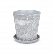 Купить Горшок керамический Лофт d26 см серо-белый по низкой цене