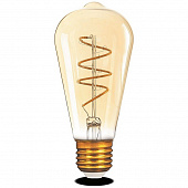 Купить Лампа Gauss 157802006 Filament ST64 Flexible 6W E27 Golden 2400К светодиодная по низкой цене