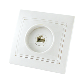 Купить Розетка TDM Electric ТАЙМЫР SQ1814-0020 в рамку телефонная RJ-11 с/у, 1 гнездо, IP20, керамика, белая по низкой цене