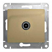 Купить ТВ-розетка Schneider Electric Глосса оконечная без рамки титан по низкой цене