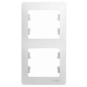 Купить Рамка Schneider Electric Glossa GSL000106 белая двухместная по низкой цене