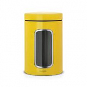 Купить Контейнер Brabantia стальной, для сыпучих продуктов, с окном, желтая маргаритка 1,4 л по низкой цене