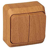 Купить Выключатель Schneider Electric Этюд BA10-002T двухклавишный бук по низкой цене