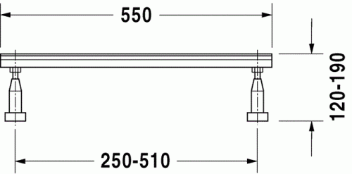 Купить Ванна Duravit P3 Comforts R акриловая, встраиваемая, с ножками 790100 700376 170х75 см по низкой цене