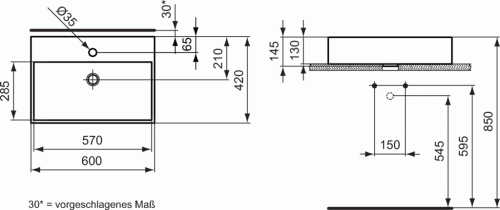 Купить Раковина Ideal Standard Strada K078101 настольная 600x420 мм по низкой цене