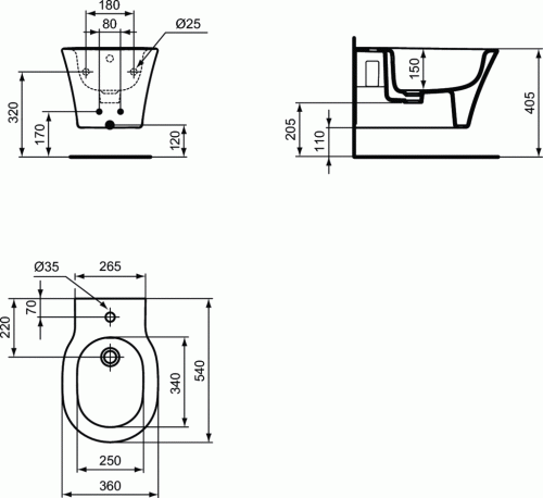 Купить Биде Ideal Standard Connect Air E026601 подвесное по низкой цене