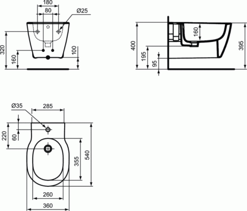Купить Биде Ideal Standard Connect E772201 подвесное по низкой цене