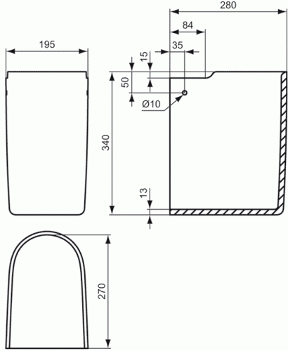 Купить Полупьедестал Ideal Standard Connect E797401 по низкой цене