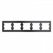 Купить Рамка Schneider Electric Glossa GSL001305 графит пятиместная по низкой цене