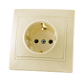 Купить Розетка TDM Electric ТАЙМЫР SQ1814-0112 в рамку с/у, 1 гнездо, с/з, 16 А, 230 В, IP20, керамика, слоновая кость по низкой цене
