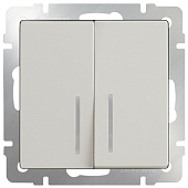 Купить Выключатель Werkel WL03-SW-2G-LED-ivory двухклавишный с индикатором Слоновая кость по низкой цене
