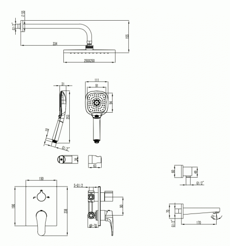 Душевой гарнитур Lemark Shift LM4322C
