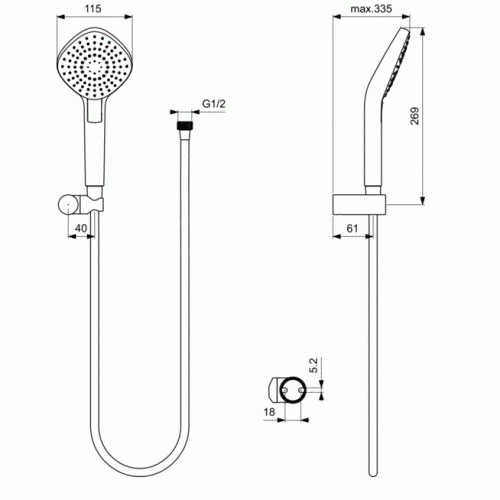 Душевой гарнитур Ideal Standard Idealrain Evo Diamond L3 B2240AA