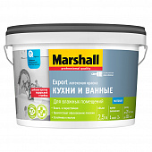 Купить Краска для ванной и кухни латексная Marshall Export белая 2,5 л по низкой цене