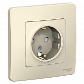 Купить Розетка Schneider Electric Blanca BLNRS001112 одноместная с заземлением и защитными шторками молочная по низкой цене