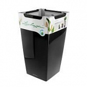 Купить Кашпо Lechuza Cubico Complete black high gloss 22x22x41 см по низкой цене