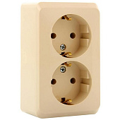Купить Розетка Schneider Electric Этюд PA16-007K двухместная Кремовая по низкой цене