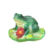 Купить Фигура садовая Лягушка с цветком 16 см по низкой цене