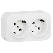 Купить Розетка Legrand Quteo 782223 двухместная с заземлением и защитными шторками белая по низкой цене