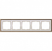 Купить Рамка Werkel Palacio WL17-Frame-05 золото/белый пятиместная по низкой цене
