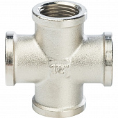 Купить Крестовина Stout SFT-0031-000012 1/2 дюйма никелированная с внутренней резьбой по низкой цене