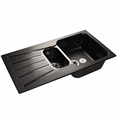 Купить Мойка GranFest Standart GF-S940KL кухонная, композитная, черная, двухсекционная 930х492 мм по низкой цене