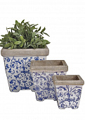 Купить Кашпо квадратные - набор из 3-х штук Aged Ceramic Esschert Design по низкой цене