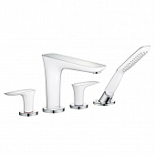 Купить Смеситель Hansgrohe PuraVida 15446400 на борт ванны белый/хром по низкой цене