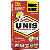 Купить Клей Unis Плюс для плитки 25 кг по низкой цене