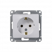 Купить Розетка Schneider Electric Глосса с заземлением без рамки белая по низкой цене