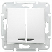 Купить Выключатель Schneider Electric Sedna SDN0300321 двухклавишный с индикатором белый по низкой цене