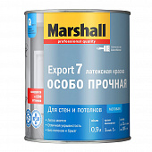 Купить Краска моющаяся латексная матовая Marshall Export-7 белая 0,9 л по низкой цене