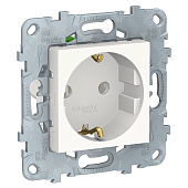 Купить Розетка Schneider Electric Unica New NU505618 одноместная с заземлением белый по низкой цене