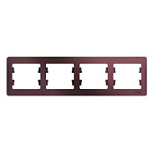 Купить Рамка Schneider Electric Glossa GSL001104 баклажановая четырехместная по низкой цене