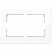 Купить Рамка Werkel Favorit WL01-Frame-01-DBL белая для двойной розетки по низкой цене