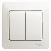 Купить Выключатель Schneider Electric Glossa GSL000652 двухклавишный перламутр по низкой цене