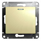 Купить Выключатель проходной Schneider Electric Глосса с подсветкой бежевый по низкой цене