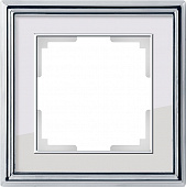 Купить Рамка Werkel Palacio WL17-Frame-01 хром/белый одноместная по низкой цене