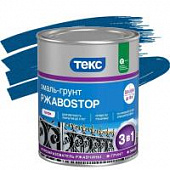 Купить Эмаль-грунт Текс РжавоStop Профи молотковая синяя 0,9 кг по низкой цене
