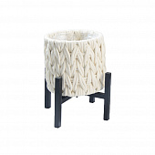 Купить Кашпо плетеное белое на металлических ножках d22 см по низкой цене