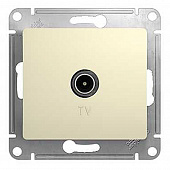 Купить ТВ-розетка проходная Schneider Electric Глосса без рамки бежевая по низкой цене