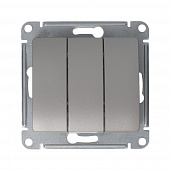 Купить Выключатель трехклавишный Schneider Electric Глосса без рамки платина по низкой цене
