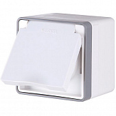 Купить Розетка Werkel Gallant WL15-02-04 одноместная с заземлением и защитными шторкам с крышкой белая по низкой цене