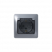 Купить Розетка Schneider Electric Глосса с крышкой с заземлением алюминий по низкой цене