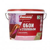 Купить Краска Parade Classic W110 Обои & Стеклообои основа А акриловая 9 л по низкой цене