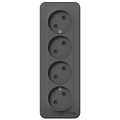 Купить Розетка Schneider Electric Blanca BLNRA000416 четырехместная с изолирующей пластиной антрацит по низкой цене