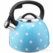 Купить Чайник Mallony из нерж стали со свистком Maestria голубой в белый горошек 2,5 л по низкой цене