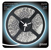Купить Лента Gauss LED 312000307 5050/30-SMD светодиодная IP20 7,2W 12V DC холодный белый 5 м по низкой цене